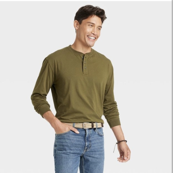 Men's Long Sleeve Henley T-Shirt Goodfellow & Co - Picture 6 of 8